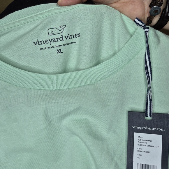Vineyard Vines Men's Mint Green Long Sleeve Shirt. 1828/425 - Picture 4 of 7